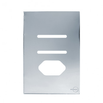 Placa p/ 2 Interruptor + Tomada 4x2 - Novara Glass Espelhada Placa p/ 2 Interruptor + Tomada 4x2 - Novara Glass Espelhada